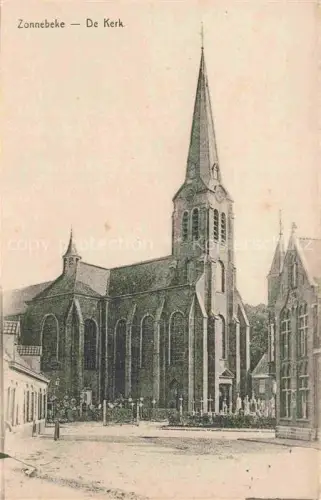 AK / Ansichtskarte Zonnebeke Zonnebecke Ypern West-Vlaanderen Belgie De Kerk 