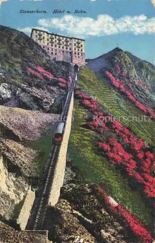 AK / Ansichtskarte Stanserhorn 1898m  Alpnach NW Hotel u. Bahn 