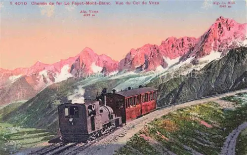 AK / Ansichtskarte Le Fayet Saint-Gervais-les-Bains Bonneville 74 Haute-Savoie Chemin de fer Le Fayet Mont Blanc Vue du Col de Voza
