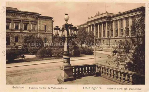 AK / Ansichtskarte HELSINKI Helsingfors Suomi Suomen Pankki JaValtionarkisto