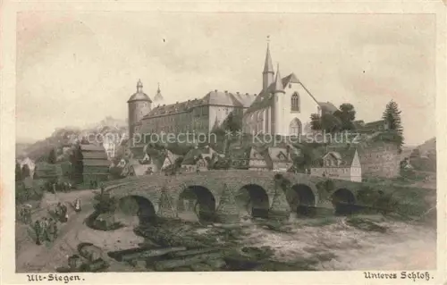 AK / Ansichtskarte SIEGEN  Westfalen NRW Unteres Schloss Feldpost