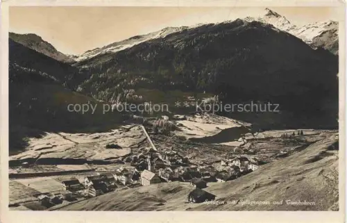 AK / Ansichtskarte Spluegen Hinterrhein GR Panorama Blick gegen Spluegenpass und Tambohorn Alpen