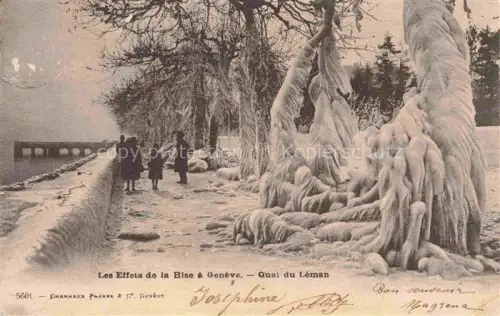 AK / Ansichtskarte GENEVE Genf GE Les effets de la bis Quai du Léman
