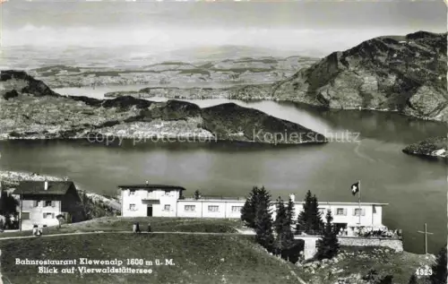 AK / Ansichtskarte Beckenried Vierwaldstaettersee NW Bahnrestaurant Klewenalp Blick auf Vierwaldstaettersee