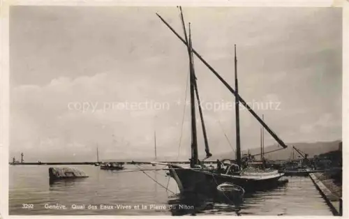 AK / Ansichtskarte GENEVE Genf GE Quai des Eaux-Vives et la Pierre du Niton