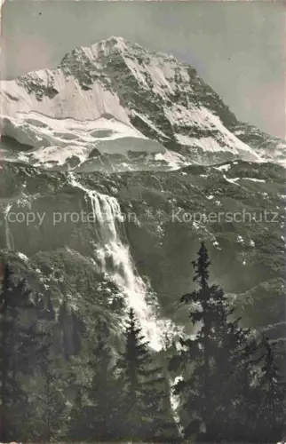 AK / Ansichtskarte Lauterbrunnen Interlaken BE Panorama Blick gegen Breithorn Schmadribachfall