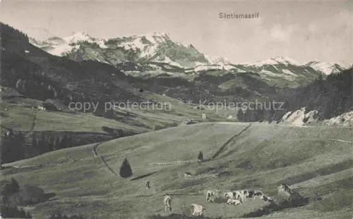 AK / Ansichtskarte Trogen Appenzell AR Panorama Blick gegen Saentismassif Appenzeller Alpen
