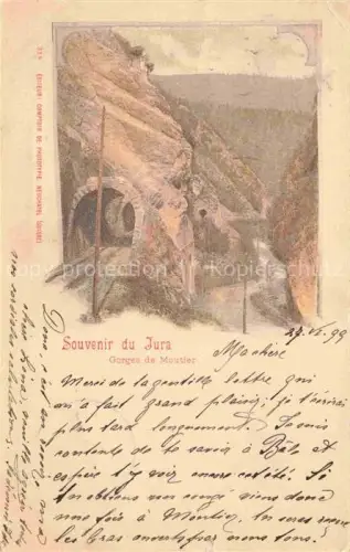 AK / Ansichtskarte Moutier BE Gorges de Moutier Tunnel Kuenstlerkarte