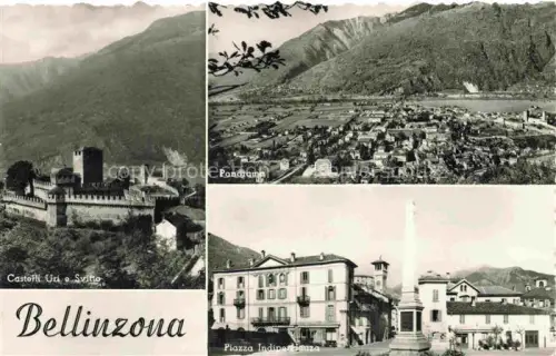 AK / Ansichtskarte BELLINZONA TI Castelli Uri e Svitto Panorama Piazza Indipendenza