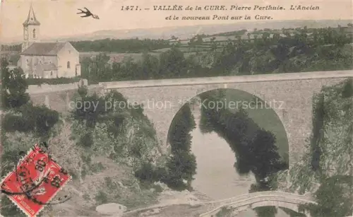 AK / Ansichtskarte La Cure Morbier 39 Jura L'ancien et le nouveau pont sur la cure