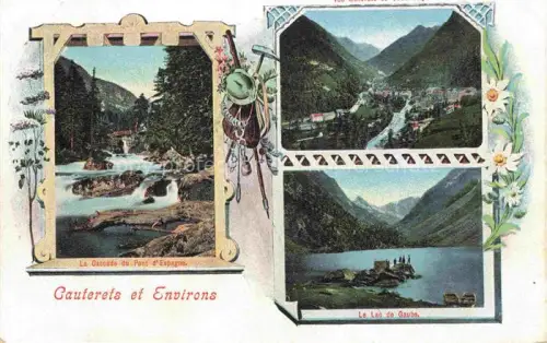 AK / Ansichtskarte CAUTERETS 65 Hautes-Pyrenees et ses environs Cascade du Pont d'Espagne Lac de Gaube