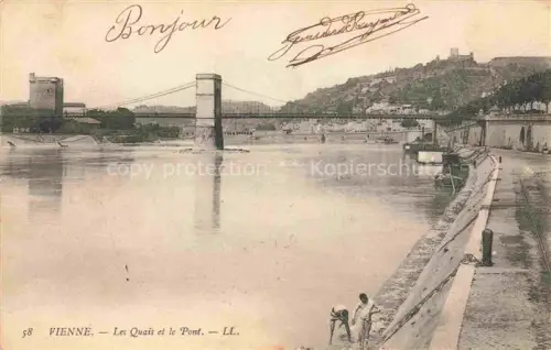 AK / Ansichtskarte VIENNE  Vienne-sur-le-Rhone 38 Isere Les quais et le pont