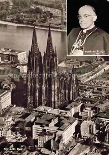 AK / Ansichtskarte COLOGNE  KoeLN Rhein La Cathédrale Kathedrale Luftaufnahme Josef Kardinal Frings Erzbischof