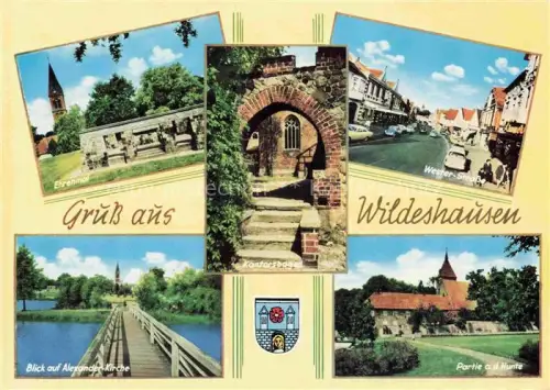 AK / Ansichtskarte Wildeshausen Ehrenmal Kantorsbogen Westerstrasse Hunte Bruecke Kirche