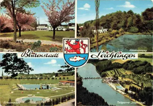 AK / Ansichtskarte Leichlingen Rheinland NRW Stadtpark Hasensprung Schwimmbad Talsperre Diepental Luftaufnahme