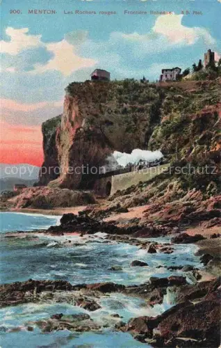 AK / Ansichtskarte MENTON 06 Alpes-Maritimes Les Rochers rouges Frontiere Italienne