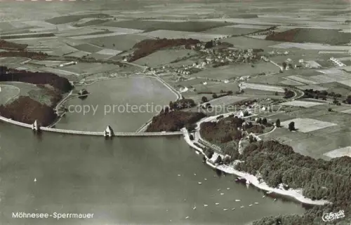 AK / Ansichtskarte Moehnesee Sperrmauer Fliegeraufnahme