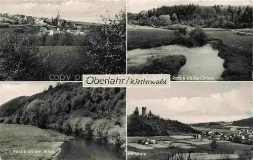 AK / Ansichtskarte Oberlahr Westerwald Altenkirchen Rheinland-Pfalz Panorama Partie an der Wied Burgfahr
