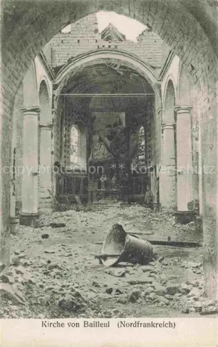 AK / Ansichtskarte Bailleul-aux-Cornailles ARRAS Pas-de-Calais Zerstoerte Kirche