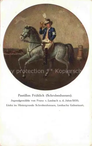 AK / Ansichtskarte Schrobenhausen Bayern Postillion Froehlich Gemaelde