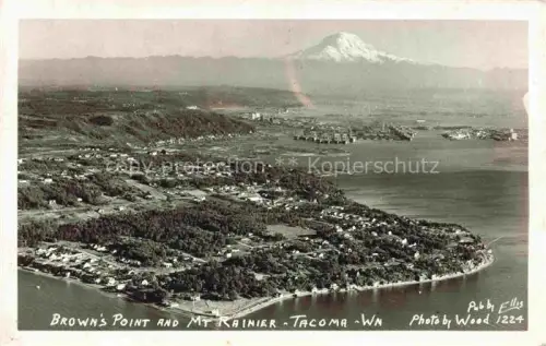 AK / Ansichtskarte Tacoma Washington USA Browns Point and Mt Rainier 