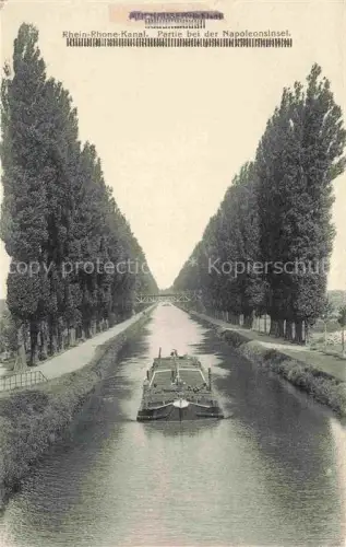 AK / Ansichtskarte Ile Napoleon Napoleonsinsel Rixheim Mulhouse 68 Haut-Rhin Rhein Rhone Kanal Partie bei der Napoleonsinsel