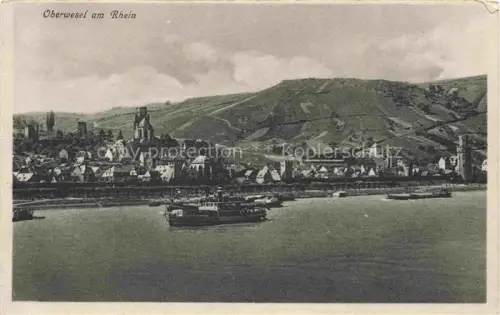 AK / Ansichtskarte Oberwesel Rhein Panorama Blick ueber den Rhein