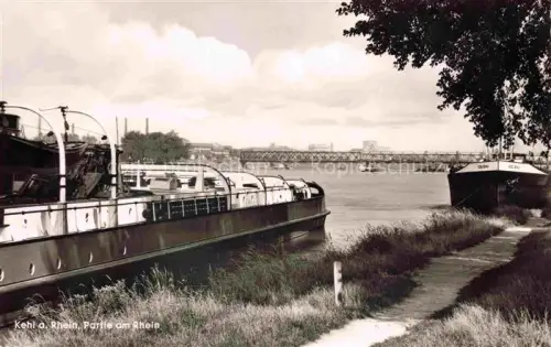 AK / Ansichtskarte Kehl  Rhein Baden BW Partie am Rhein Binnenschiffahrt
