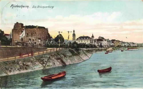 AK / Ansichtskarte RueDESHEIM am Rhein Hessen Partie am Rhein Broemserburg