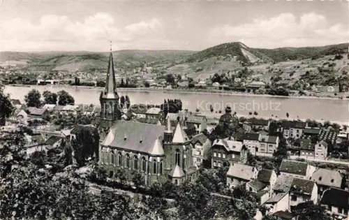 AK / Ansichtskarte Brohl  Rhein Brohl-Luetzing Rhein Stadtpanorama mit Kirche