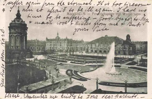 AK / Ansichtskarte MANNHEIM BW Friedrichsplatz mit Wasserturm Fontaene