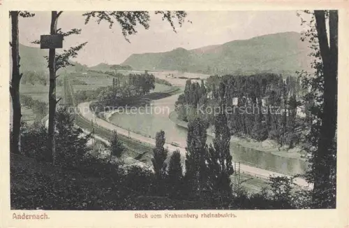 AK / Ansichtskarte Andernach Rhein Rheinland-Pfalz Panorama Blick vom Krahnenberg rheinabwaerts
