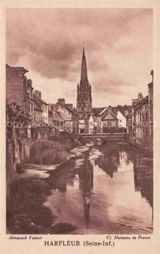 AK / Ansichtskarte Harfleur LE HAVRE 76 Seine-Maritime Haeuserpartie am Fluss Blick zur Kirche