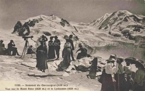 AK / Ansichtskarte Gornergrat 3135m Zermatt VS Au Sommet du Gornergrat vue sur le Mont Rose et le Lyskamm