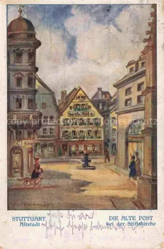 AK / Ansichtskarte STUTTGART  CITY Altstadt Alte Post bei der Stiftskirche