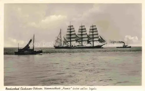 AK / Ansichtskarte Duhnen Cuxhaven Nordseebad Niedersachsen Viermastbark Pamir unter vollen Segeln