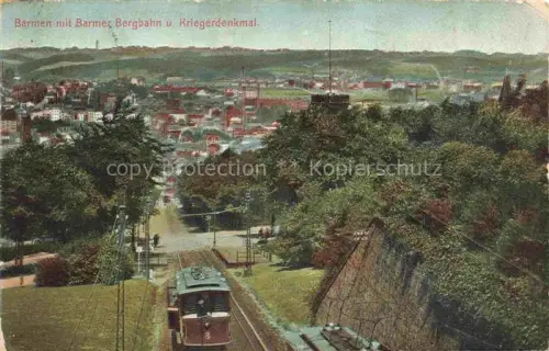 AK / Ansichtskarte Barmen Elberfeld WUPPERTAL Barmer Bergbahn mit Kriegerdenkmal