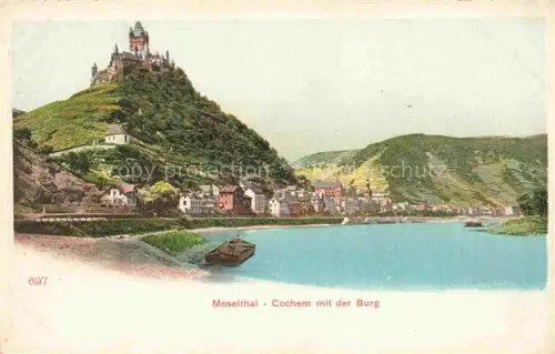 AK / Ansichtskarte Cochem Kochem Mosel Moselpartie mit Burg