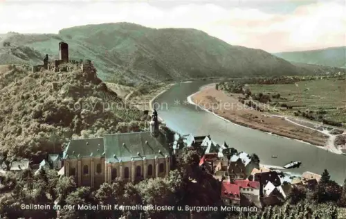 AK / Ansichtskarte Beilstein Mosel Rheinland-Pfalz mit Karmelitenkloster und Burgruine Metternich