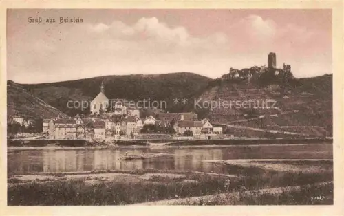 AK / Ansichtskarte Beilstein Mosel Rheinland-Pfalz Panorama mit Kirche und Burgblick