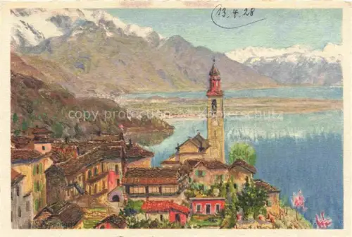 AK / Ansichtskarte Ronco Ascona Locarno Lago Maggiore TI Panorama Kirche