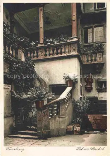 AK / Ansichtskarte WueRZBURG Bayern Weinstube und Hof Zum Stachel