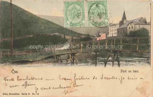 AK / Ansichtskarte Coo Stavelot Belgie Pont en bois
