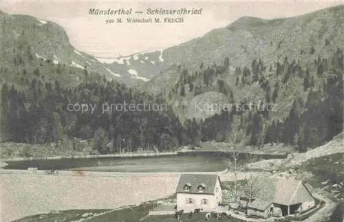 AK / Ansichtskarte Schiessrothried Schiessrotried Lac de Munster 68 Haut-Rhin Wirtschaft M. Frech am See