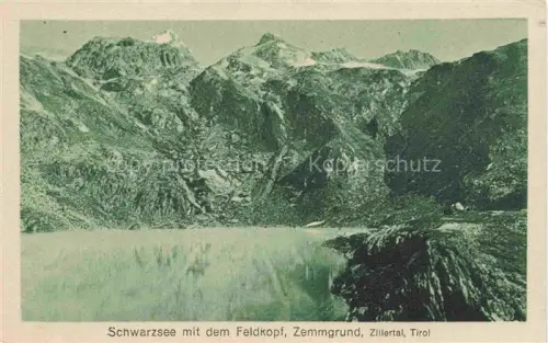 AK / Ansichtskarte Schwarzsee Zemmgrund Zillertal Kitzbuehel Tirol AT Panorama mit Blick zum Feldkopf Zillertaler Alpen