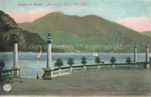 AK / Ansichtskarte Menaggio Lago di Como Lombardia IT Veduta dalla Villa Melzi Kuenstlerkarte
