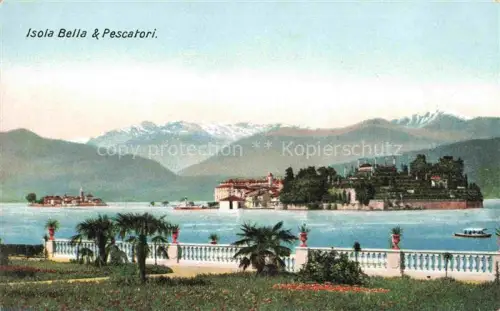 AK / Ansichtskarte Isola-Bella Lago Maggiore Verbano-Cusio-Ossola PiemonteIT Panorama e Isola Pescatori Alpi