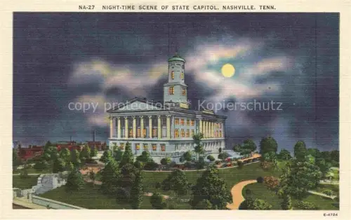 AK / Ansichtskarte Nashville Tennessee Night-time scene of State Capitol Illustration
