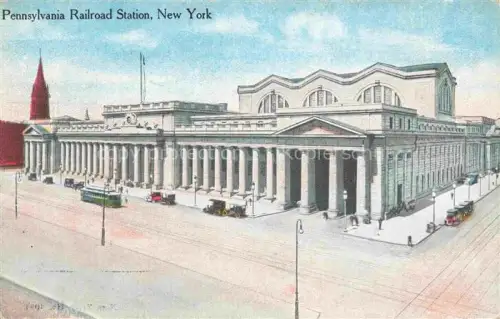 AK / Ansichtskarte NEW YORK City USA Pennsylvania Railroad Station Illustration