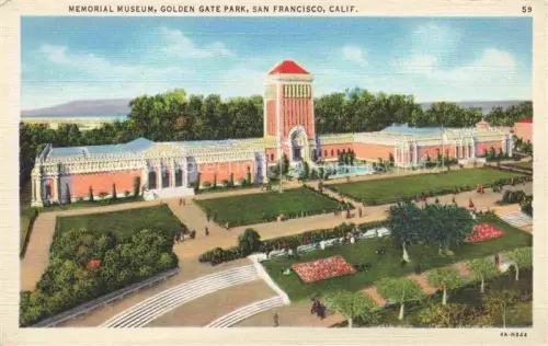 AK / Ansichtskarte SAN FRANCISCO California USA Memorial Museum Golden Gate Park Illustration